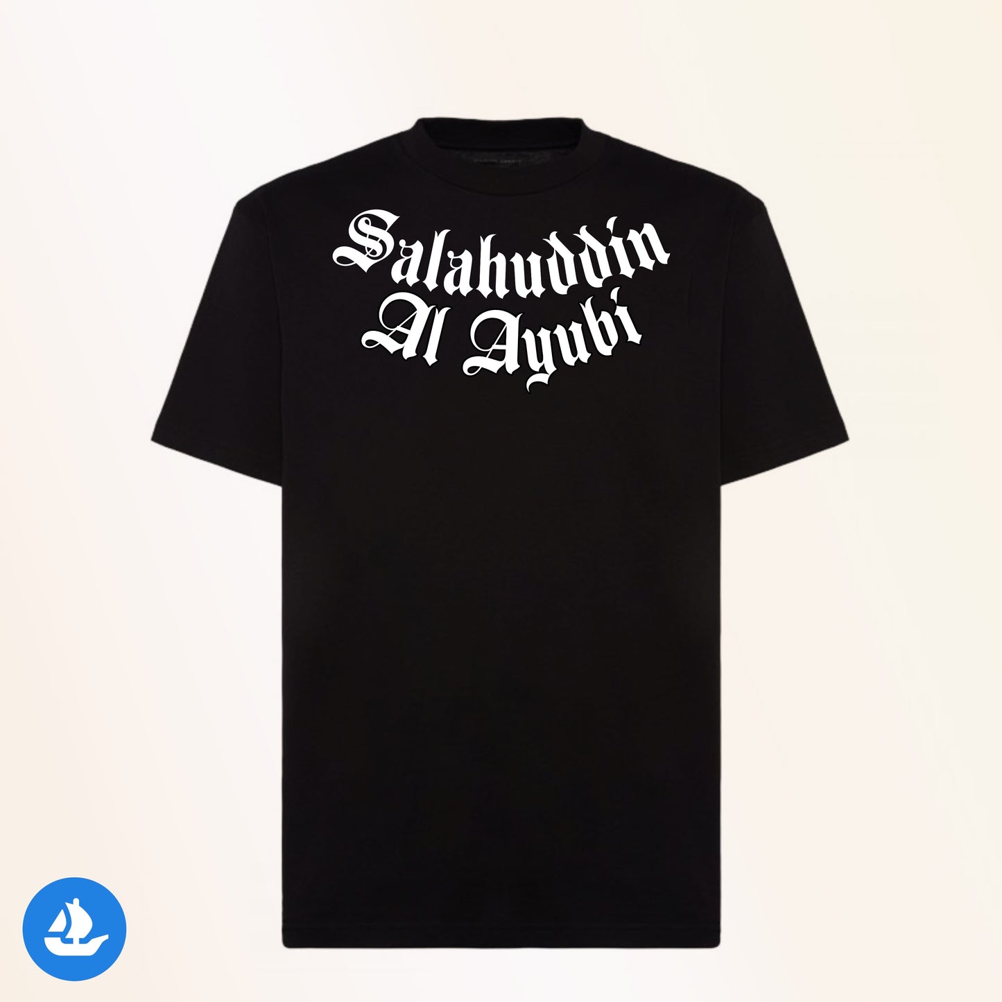 Salahuddine Al Ayubi black oversized crewneck t-shirt